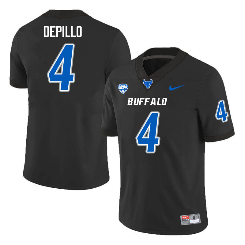 Buffalo Bulls #4 Mike DePillo College Football Jerseys Stitched Sale-Black
